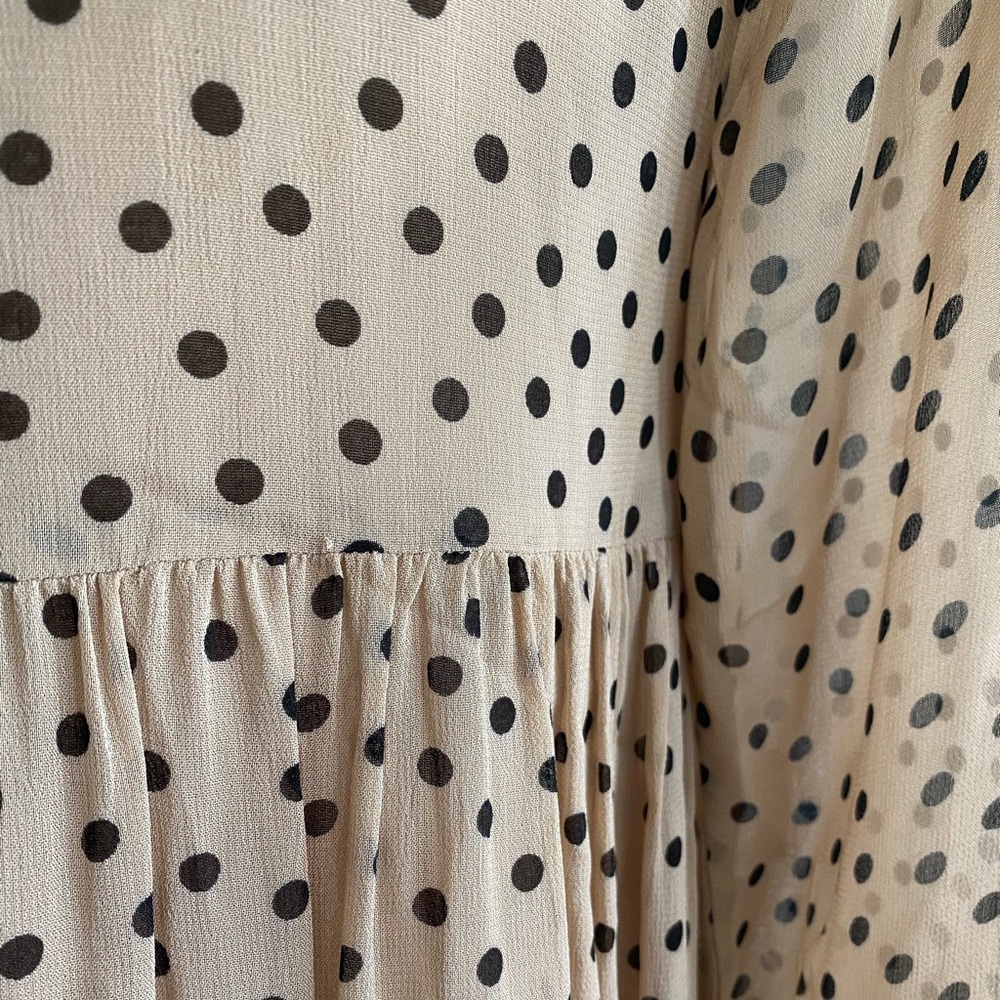 New GANNI Georgette Crepe Polka Dot Dress - Picture 10 of 16